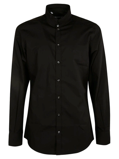 Shop Dolce & Gabbana Regular Plain Shirt In Black