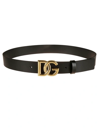 Shop Dolce & Gabbana Logo Buckled Belt In Gold