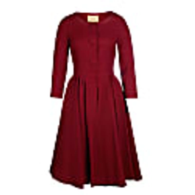 Shop Santinni Red 'lady' Italian Wool Swing Dress Coat In Rosso