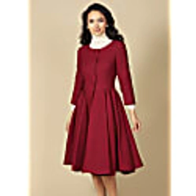 Shop Santinni Red 'lady' Italian Wool Swing Dress Coat In Rosso