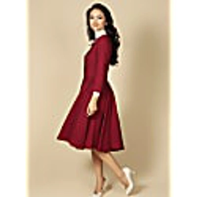 Shop Santinni Red 'lady' Italian Wool Swing Dress Coat In Rosso