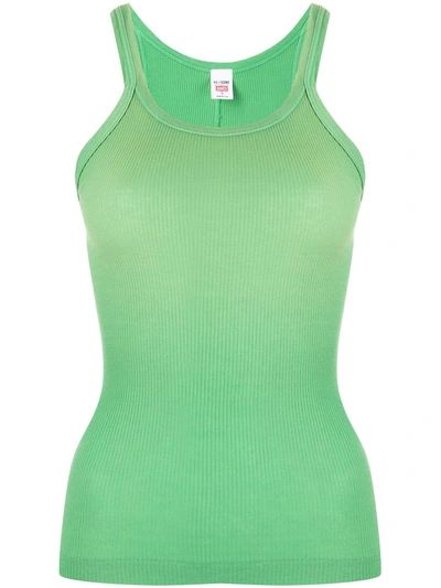 Shop Re/done Ribbed Cotton Tank Top In Grün
