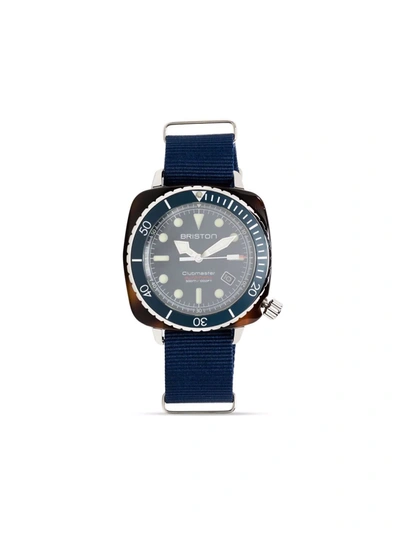 Shop Briston Watches Clubmaster Diver Pro 44mm In Blau