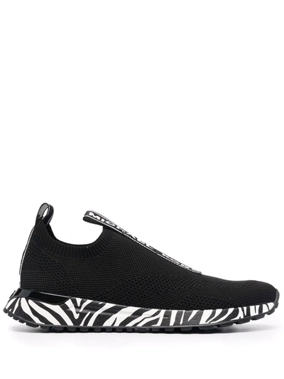 Shop Michael Kors Bodie Zebra-print Sneakers In Schwarz