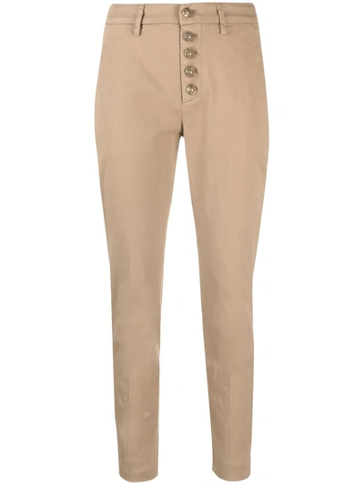 Dondup Straight-leg Cropped Trousers In Nude