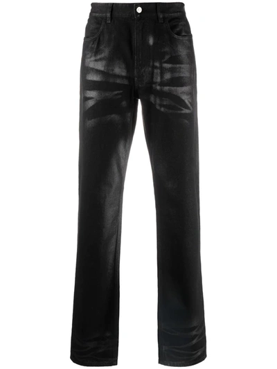 Shop Givenchy Faded-effect Slim-cut Trousers In Schwarz