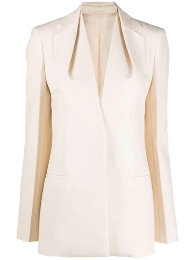 Shop Givenchy Draped-collar Tailored Blazer In Weiss