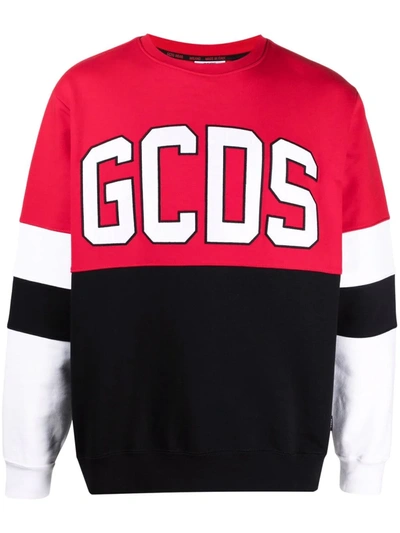 Shop Gcds Colour-block Logo-print Sweatshirt In Rot