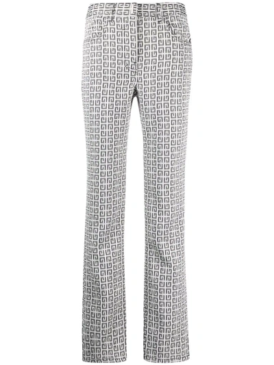 Shop Givenchy 4g Jacquard Jeans In White