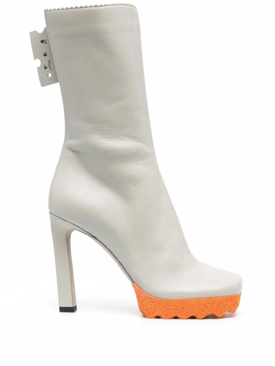 Shop Off-white Sponge 110mm Ankle Boots In Grau