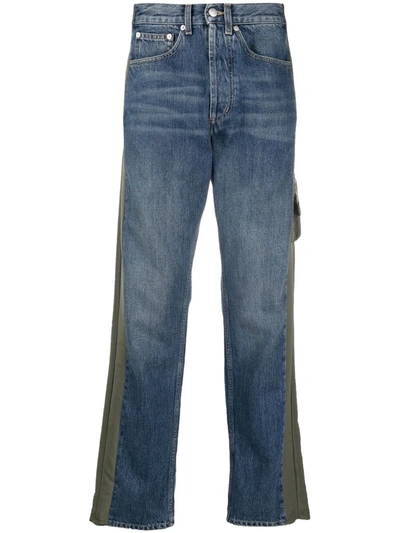 Shop Alexander Mcqueen Panelled Straight-leg Jeans In Blau