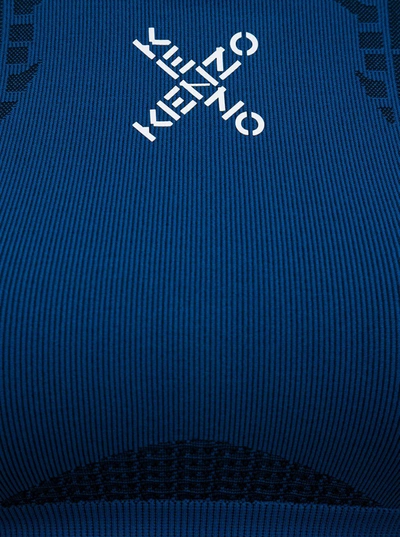 Shop Kenzo Sports Top With Logo Print In Blu