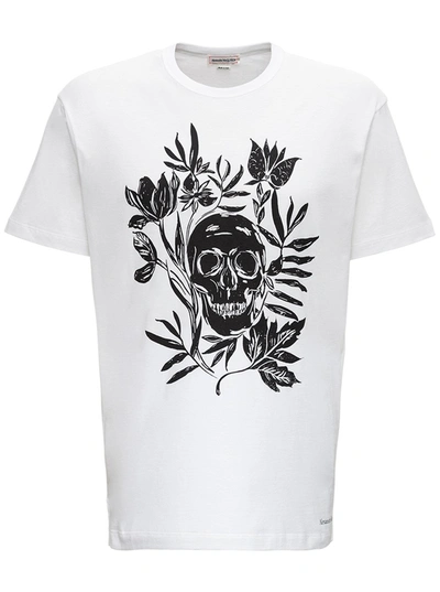 Shop Alexander Mcqueen White Cotton T-shirt With Print