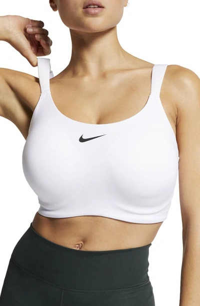 Shop Nike Bold Sports Bra In White/ Black