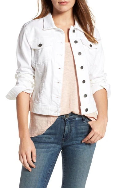 Shop Kut From The Kloth 'helena' Denim Jacket In Optic White