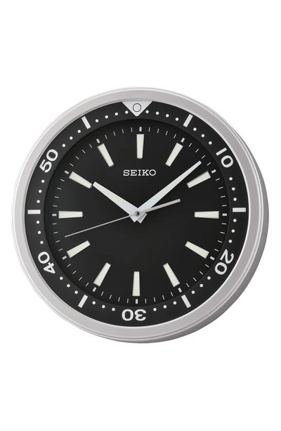 Shop Seiko Ultra Modern Alarm Clock In Black And Silver