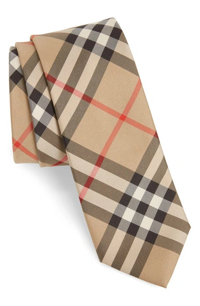 Shop Burberry Manston Check Silk Tie In Archive Beige