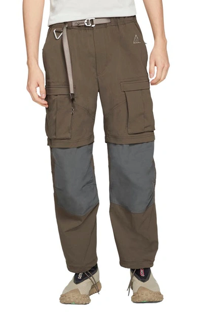 Shop Nike Acg Smith Summit Convertible Cargo Pants In Ironstone/ Iron Grey/ Moon