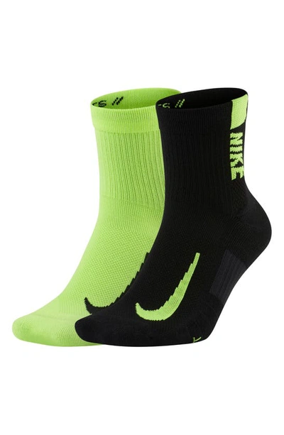 Nike Jordan Everyday Max Assorted 2-pack Crew Socks In Black/volt | ModeSens