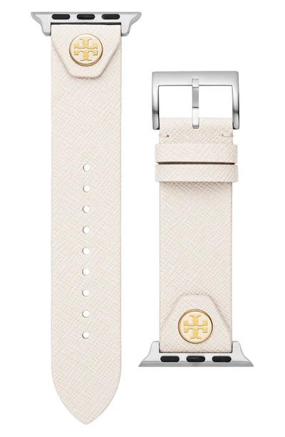 Tory Burch The Studs Leather Apple Watch® Strap In Ivory | ModeSens
