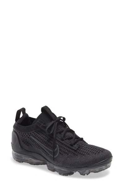 Shop Nike Kids' Air Vapormax 2021 Fk Sneaker In Black/ Black/ Anthracite