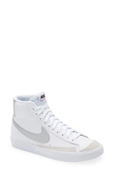 Shop Nike Kids' Blazer Mid '77 Vintage Sneaker In White/ Silver/ Black/ Lilac