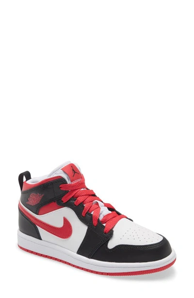 Shop Nike Air Jordan 1 Mid Se Basketball Sneaker In Black/ Very Berry/ White