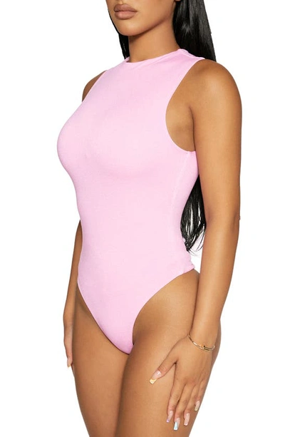 Shop Naked Wardrobe The Nw Sleeveless Bodysuit In Pink Frosting