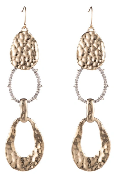 Shop Alexis Bittar Hammered Drop Earrings In Gold