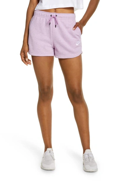 Shop Nike Essential Shorts In Violet Shock/ Heather/ White