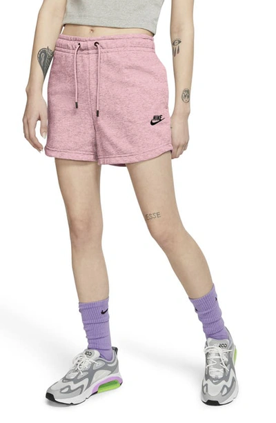 Shop Nike Essential Shorts In Pink Glaze/ Heather/ Black