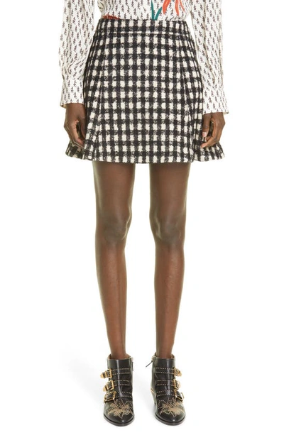 Shop Chloé Check Skirt In Black White 1 905