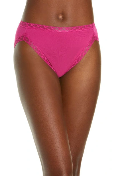 Shop Natori Bliss Cotton French Cut Briefs In Berry Bold