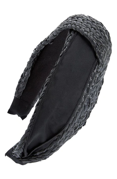 Shop Tasha Woven Headband In Black