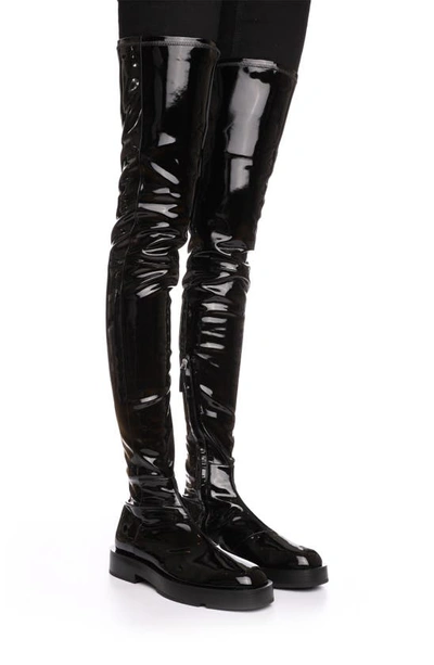 Shop Givenchy Patent Over The Knee Boot In Black