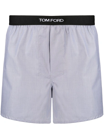 Shop Tom Ford Logo-waistband Boxers In Grey