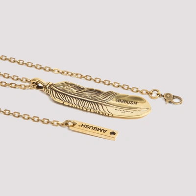 Shop Ambush Feather Necklace Jewellery In Metallic