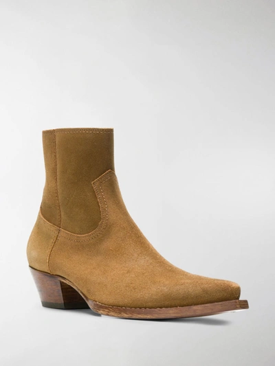 Shop Saint Laurent Boots Beige