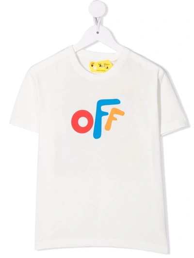 Shop Off-white Rounded-logo Cotton T-shirt In White