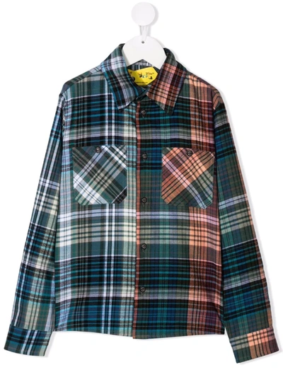 Shop Off-white Check Flannel Shirt In Blue