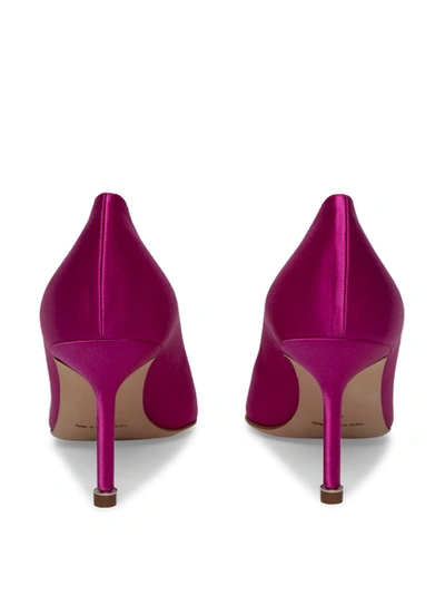 Shop Manolo Blahnik Hangisi 70mm Satin Pump Purple