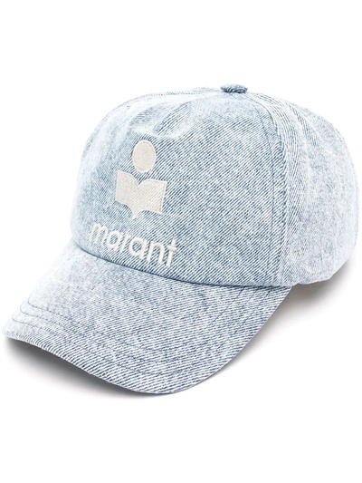 Shop Isabel Marant Logo Embroidered Baseball Cap In 蓝色