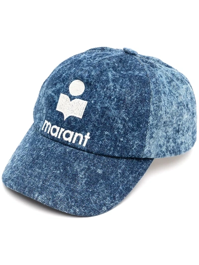 Shop Isabel Marant Logo Embroidered Cap In 蓝色