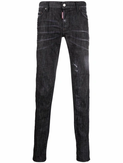 Shop Dsquared2 Low-rise Straight-leg Jeans In 黑色