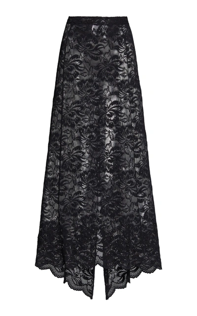 Shop Paco Rabanne Women's Stretch-lace Maxi Skirt In Black