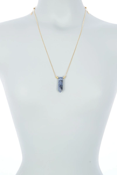 Shop Alex And Ani Chain Station Stone Wand Pendant Necklace In Gold/ Sodalite