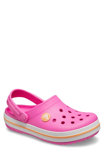 Crocs Kids Sandals Crocband Clog For Girls In Electric Pink/cantaloupe |  ModeSens
