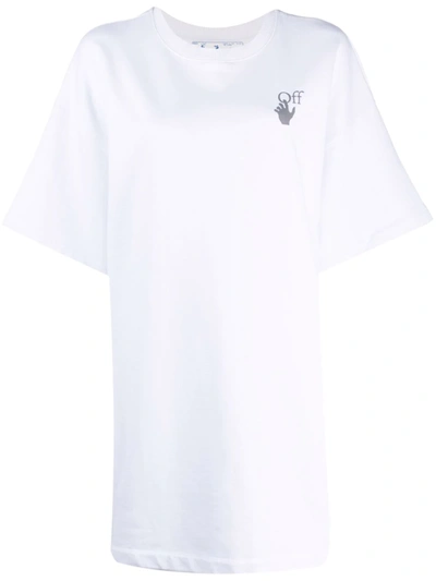 Shop Off-white Arrows-motif T-shirt Dress In Weiss