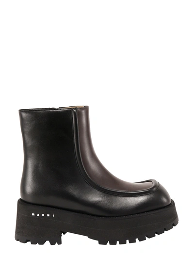 Shop Marni Ankle Boots In Black