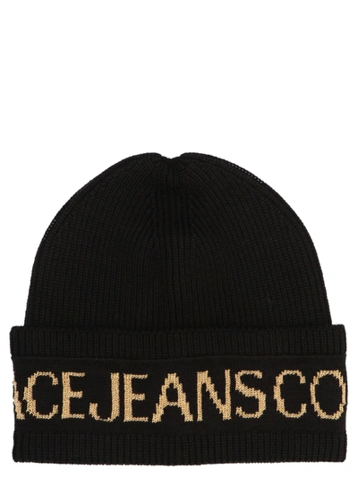 Shop Versace Jeans Couture Beanie In Black